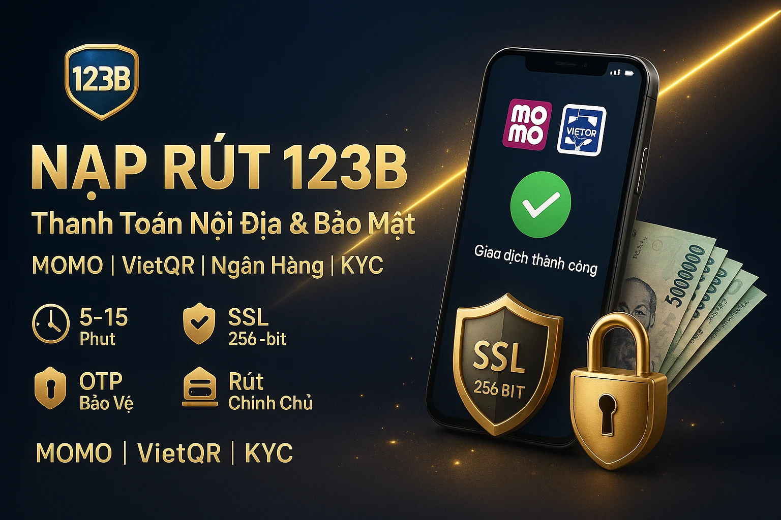 Nạp rút và bảo mật tại 123B Casino