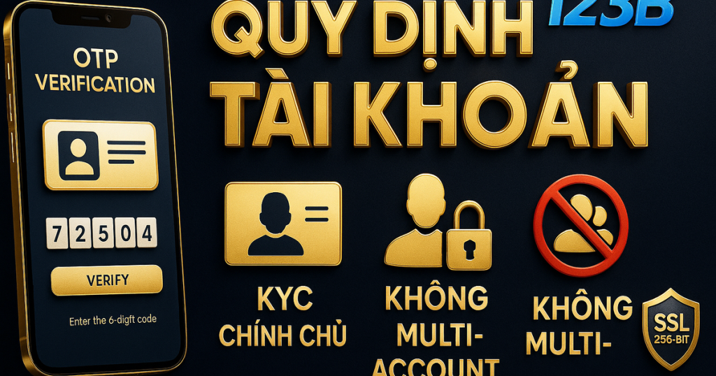 Quy định tài khoản và KYC trong Điều Kiện Và Điều Khoản 123B