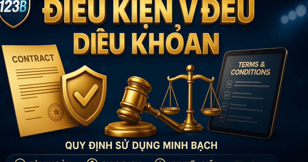 Banner Điều Kiện Và Điều Khoản 123B – quy định sử dụng nhà cái minh bạch 2026