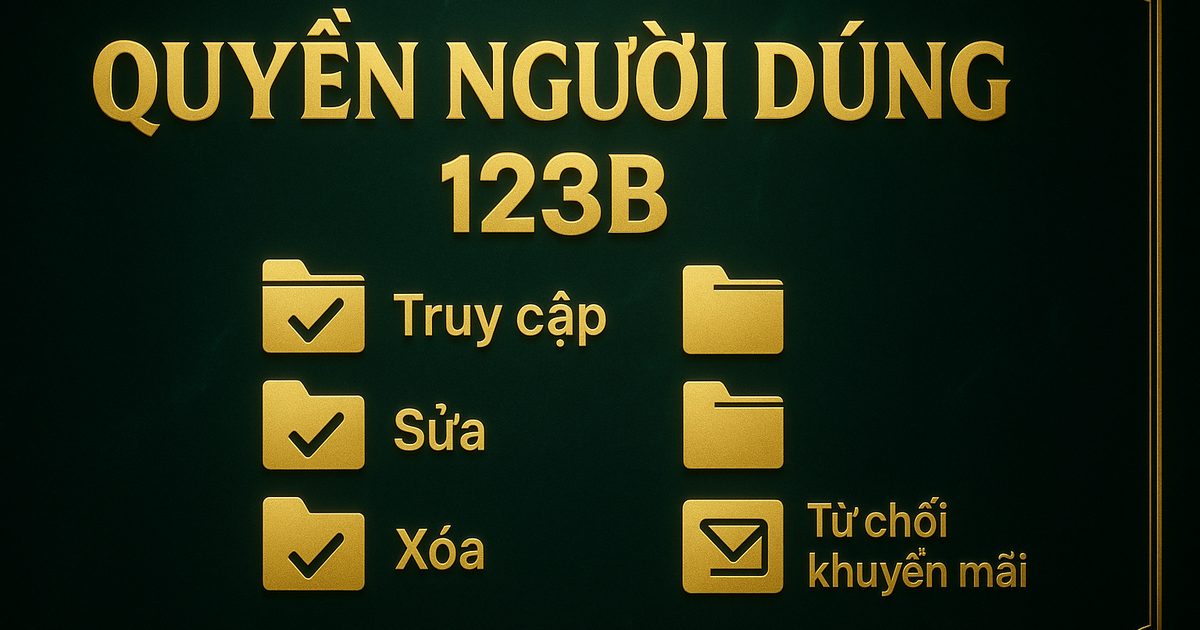 Quyền của người dùng theo chính sách Quyền Riêng Tư 123B