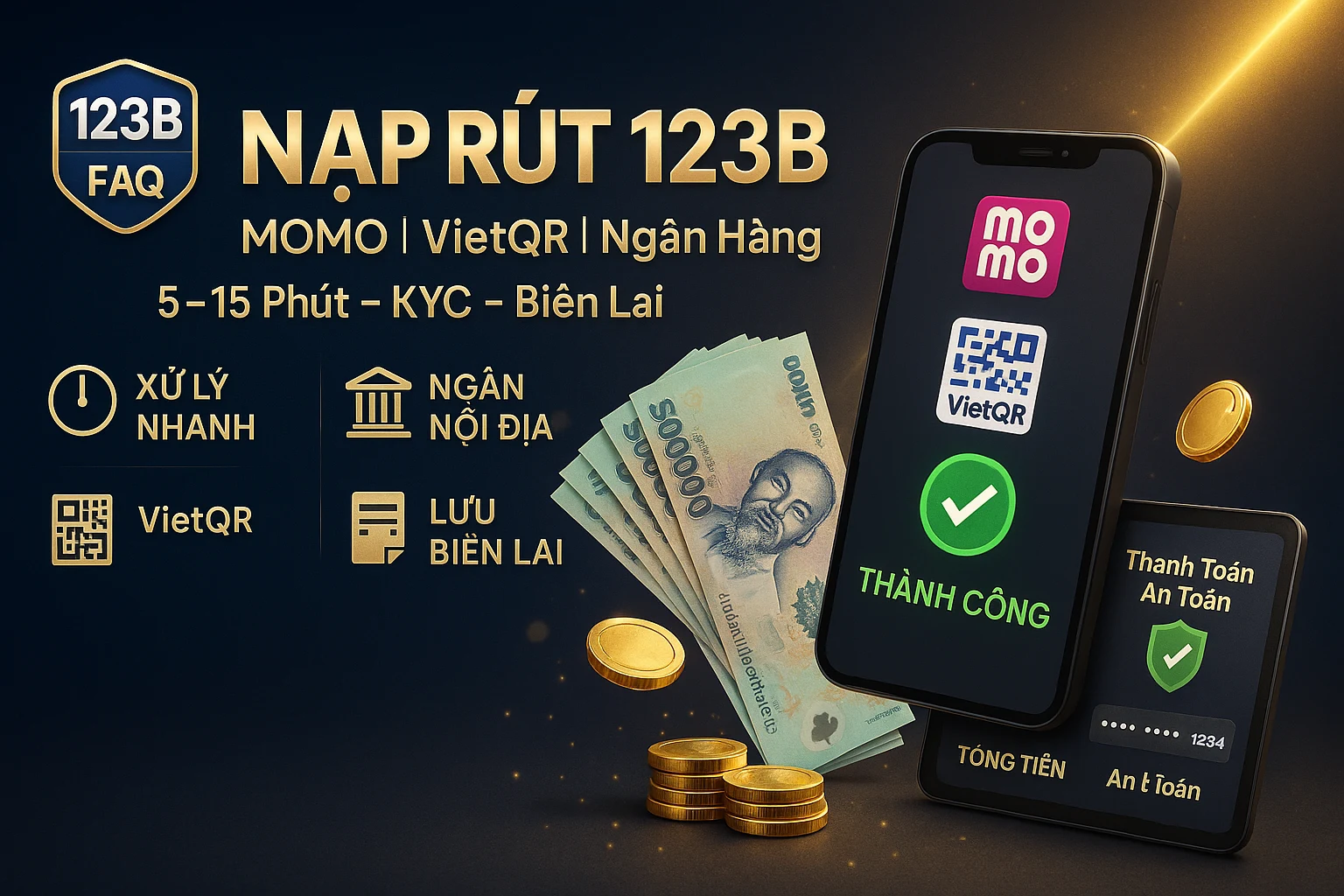 FAQ nạp tiền 123B và rút tiền 123B qua MOMO VietQR