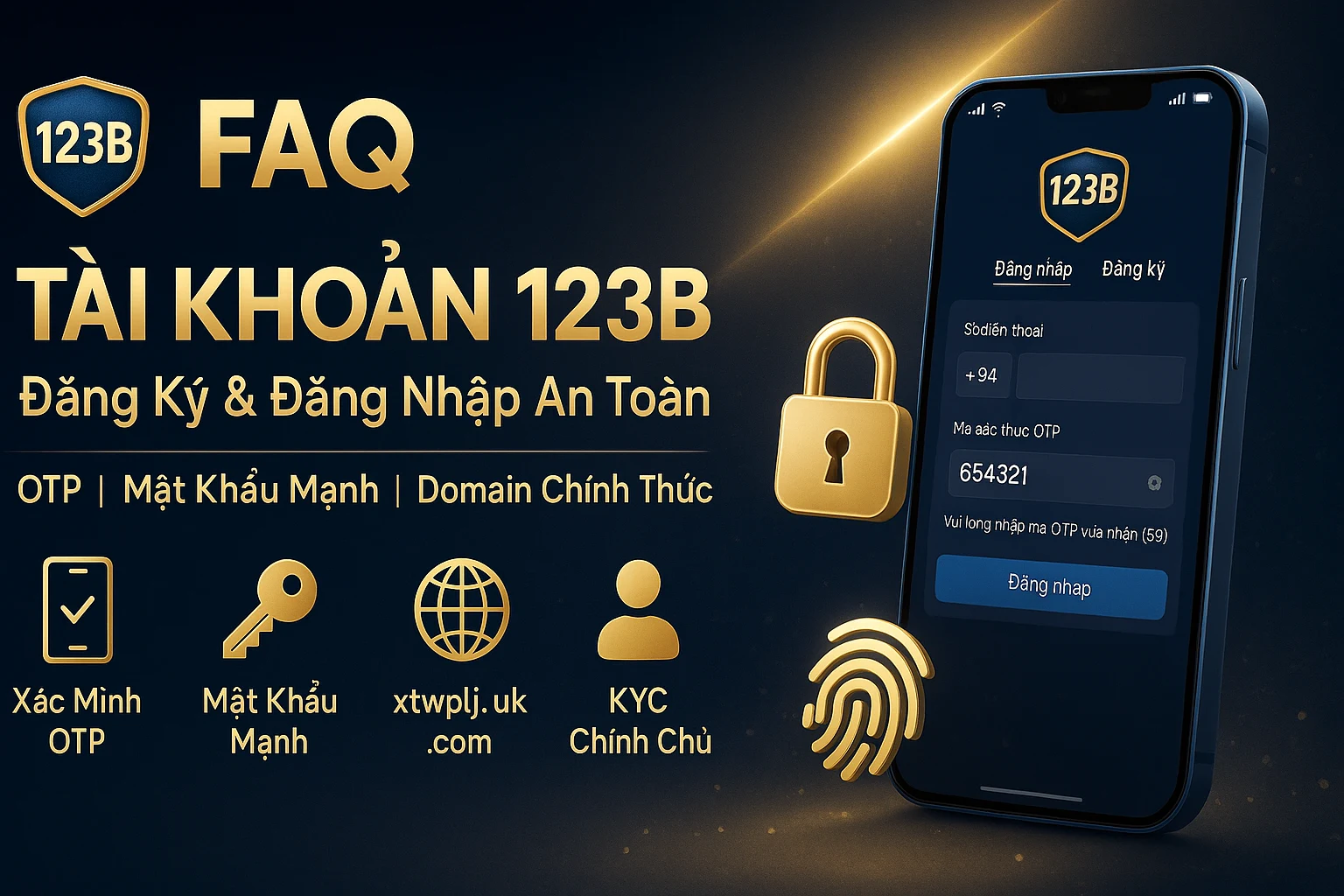 FAQ tài khoản đăng ký và đăng nhập 123B an toàn