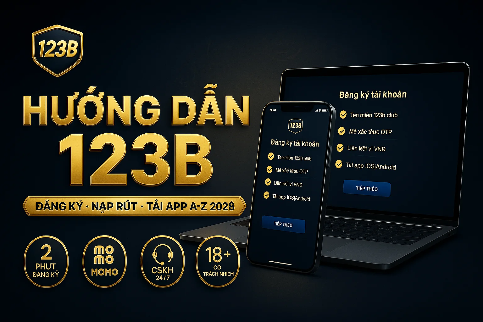 Hướng Dẫn 123B - đăng ký nạp rút tải app nhà cái 123B 2026