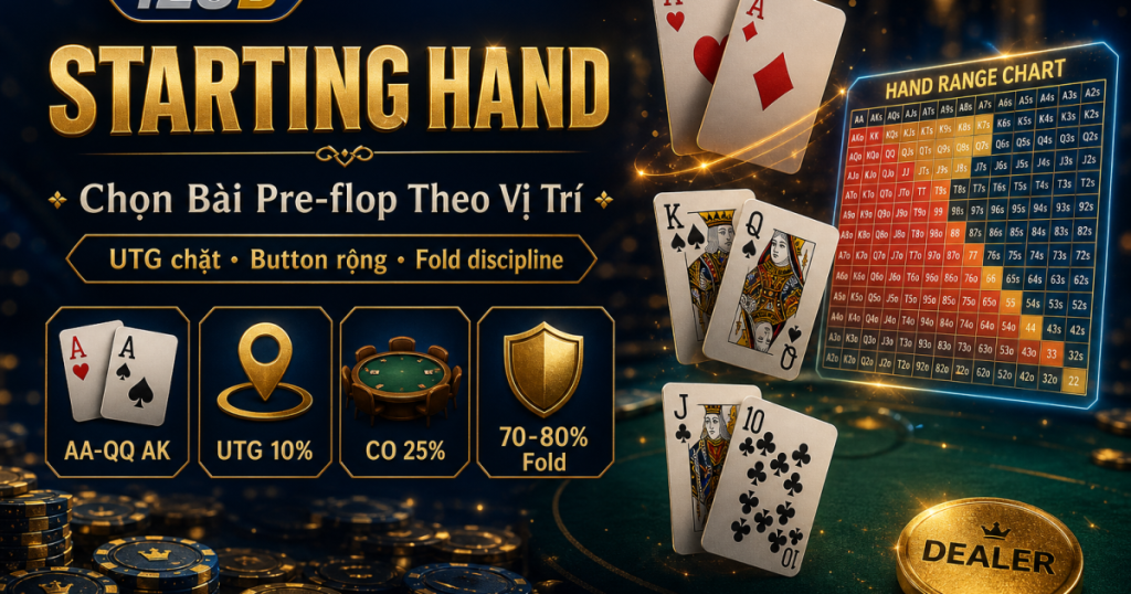 Mẹo chọn bài khởi đầu Poker pre-flop tại 123B