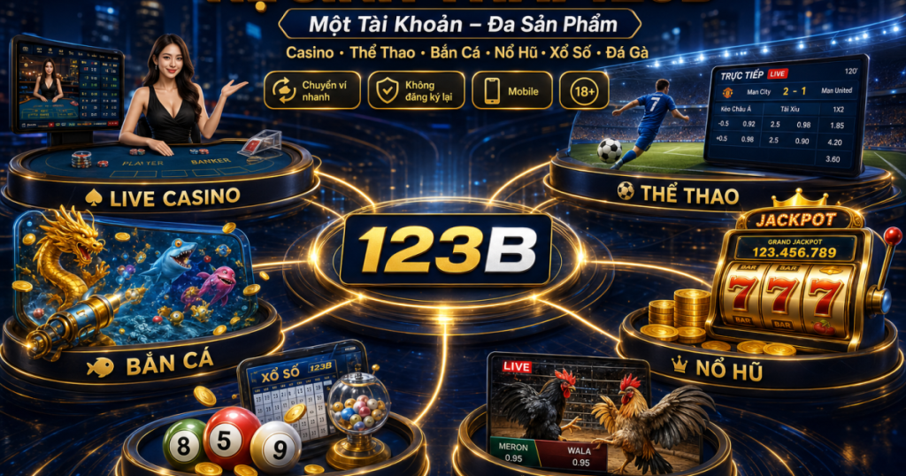 Hệ sinh thái sản phẩm Nhà Cái 123B đa dạng trên một tài khoản