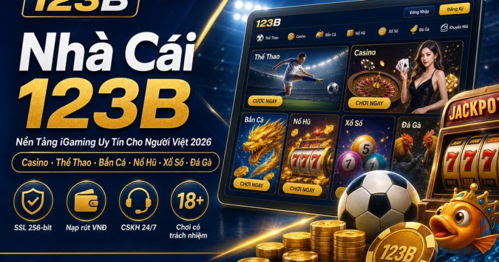 Banner Nhà Cái 123B – nền tảng iGaming uy tín cho người chơi Việt Nam 2026