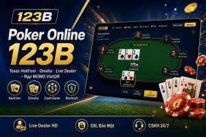 Banner Poker online 123B – Texas Hold'em và live dealer tại nhà cái 123B 2026