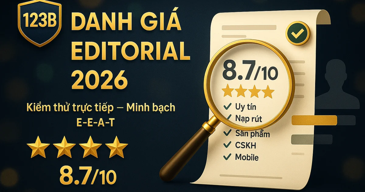 Đánh giá editorial nhà cái 2026 – 123B đạt 8.7/10 trong kiểm thử trực tiếp