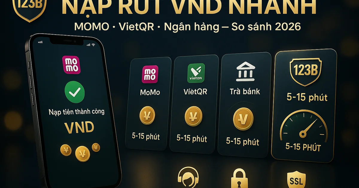 So sánh nạp rút VNĐ MOMO VietQR giữa 123B, FB88, W88 và Kubet 2026